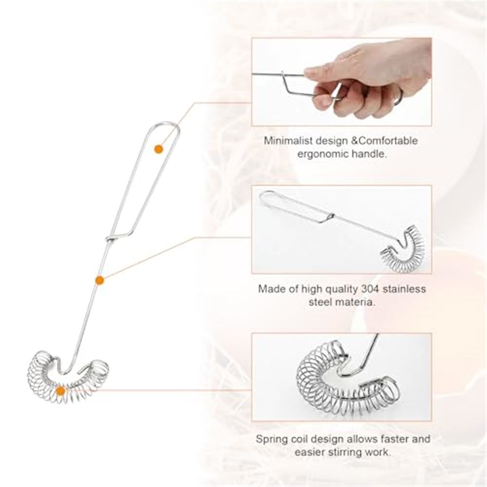 2 pack Small Whisk Mixer (Mini Whipper) ,Handheld Design for Eggs, Cream, Sauces, Gravy - Spiral Whipper Beater Cooking Tools - Image 4
