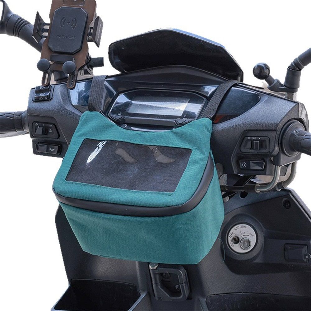 Bike Handlebar Bag – Exterior with Quick-Access Waterproof Zipper, Spacious Storage – Ideal for Cycling, Commuting and Adventure Rides (green) - Image 1