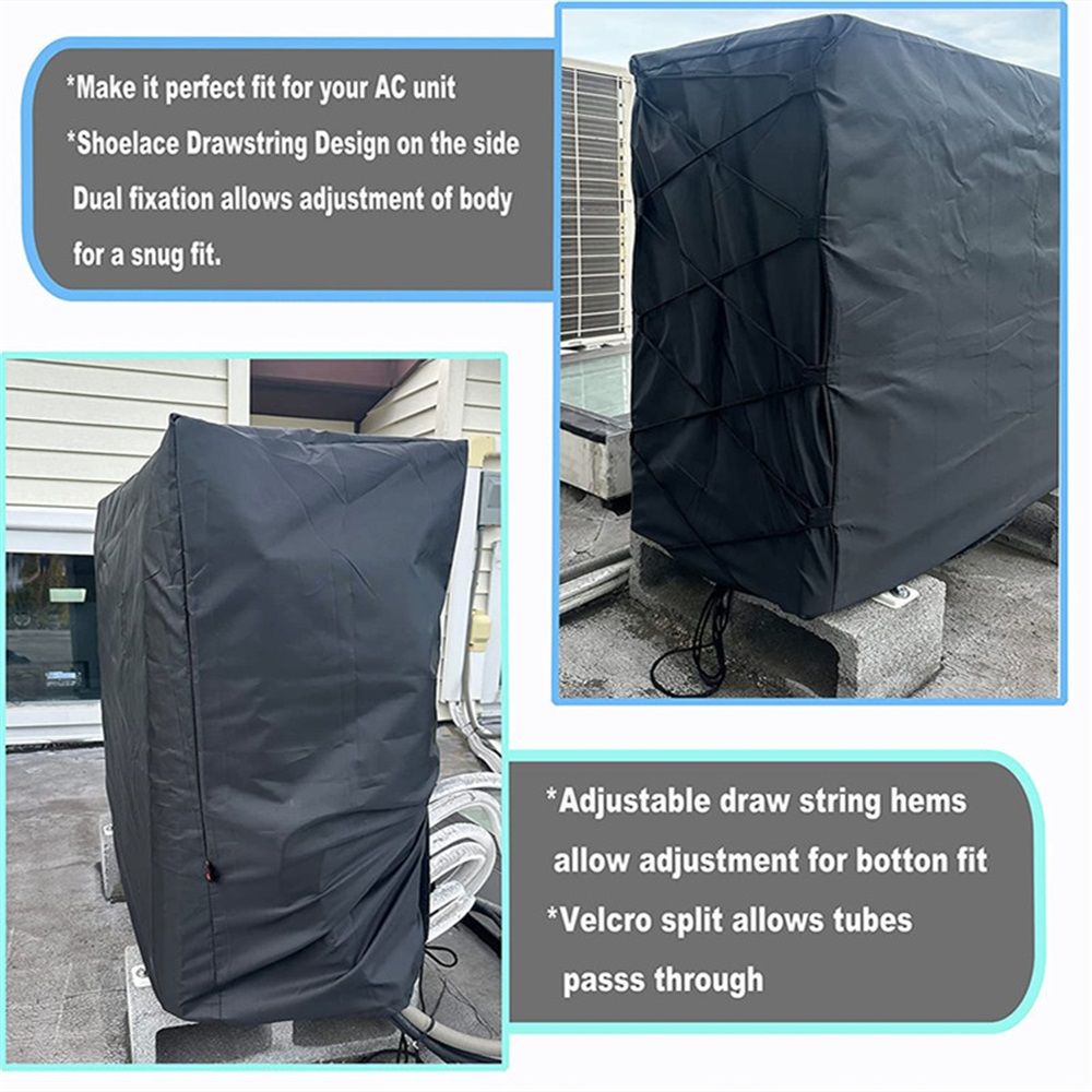 Mini Split Cover - Large Condenser Covers for Outside Unit, 210D Oxford Fabric Heavy Duty Rectangle Air Conditioner Outdoor Compressor Cover - Image 5