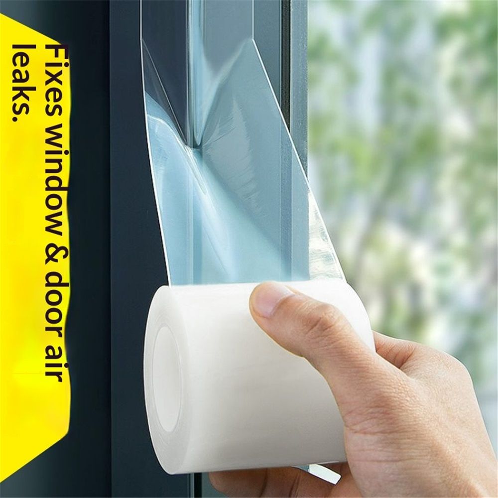 Transparent Window Weather Sealing Tape 2 Inch x 66 FT Weather Stripping Residue-Free Clear Window Insulation Tape for Doors Windows and Shower Glass Gaps (2 in * 66 FT) - Image 3