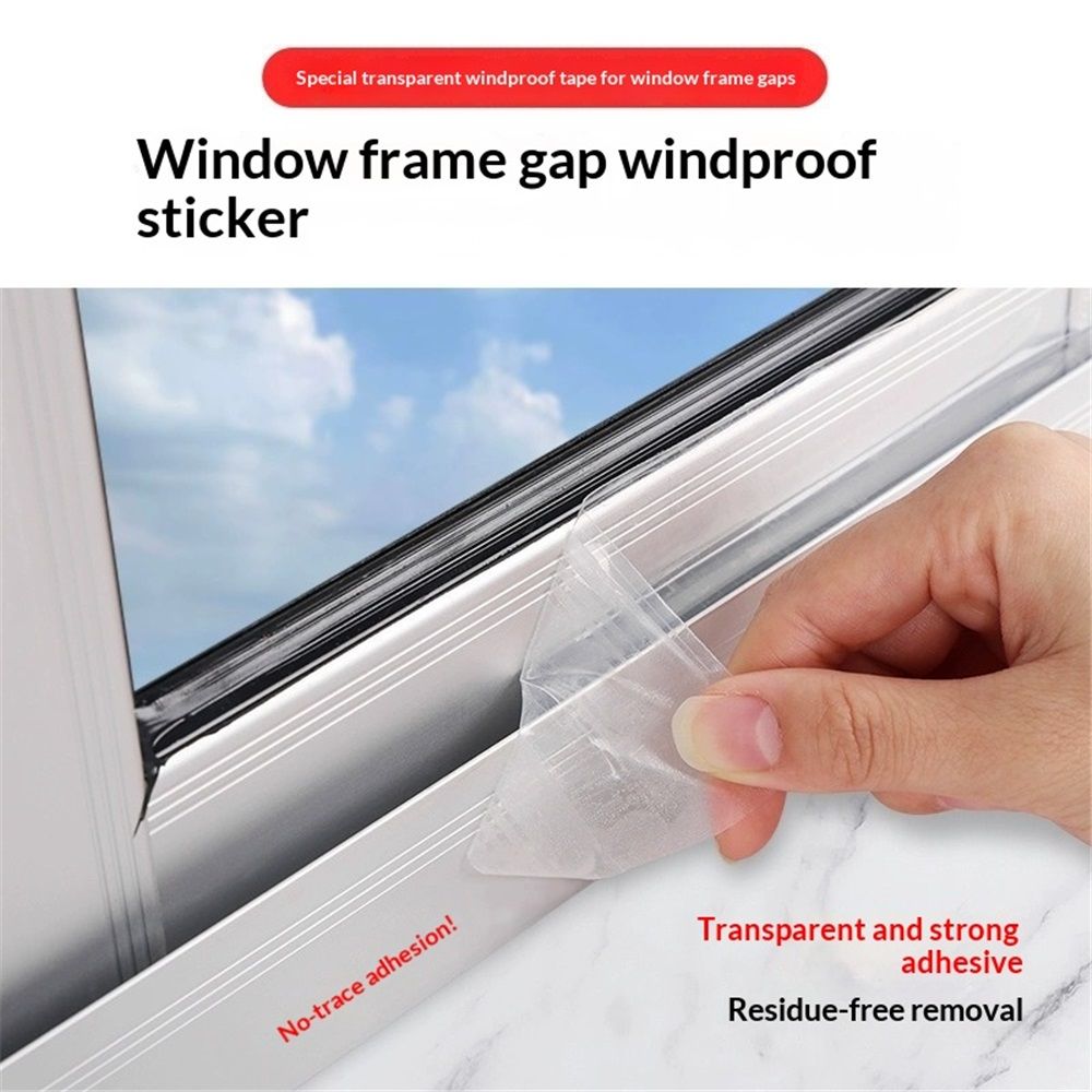 Transparent Window Weather Sealing Tape 2 Inch x 66 FT Weather Stripping Residue-Free Clear Window Insulation Tape for Doors Windows and Shower Glass Gaps (2 in * 66 FT) - Image 4