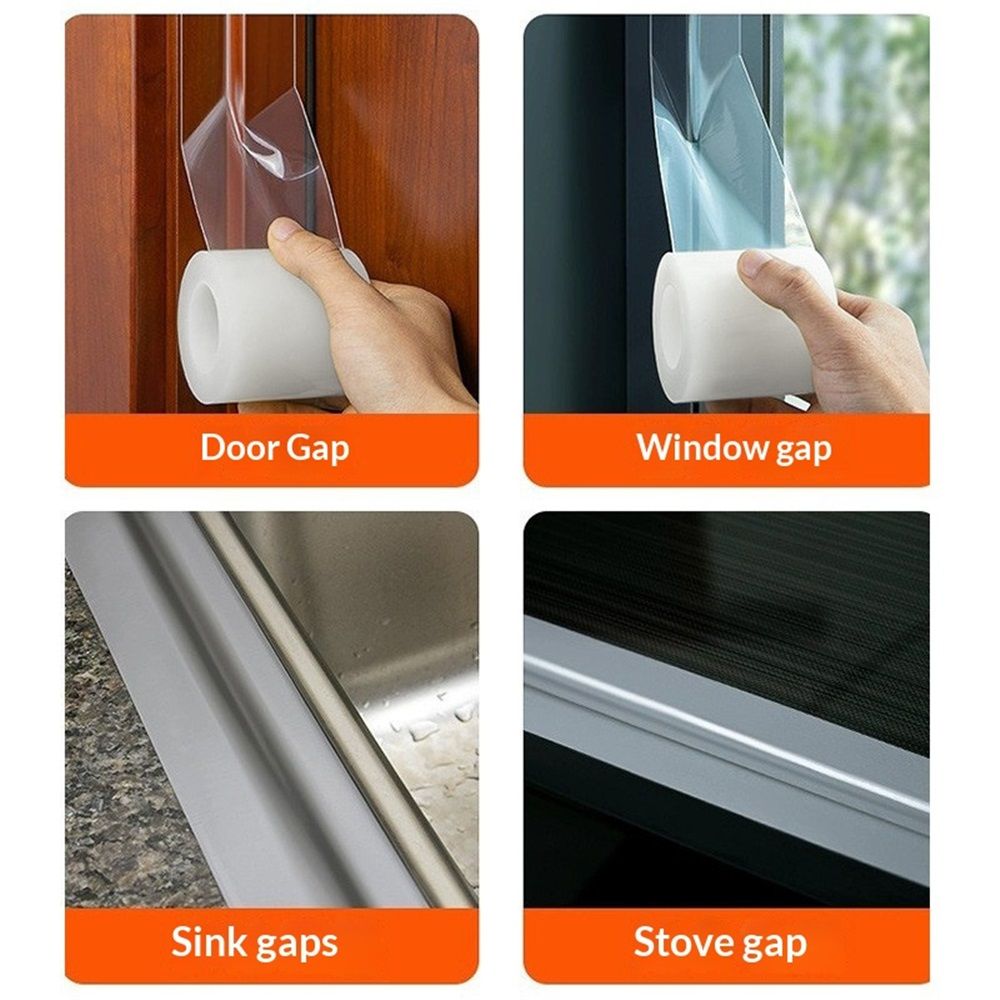 Transparent Window Weather Sealing Tape 2 Inch x 66 FT Weather Stripping Residue-Free Clear Window Insulation Tape for Doors Windows and Shower Glass Gaps (2 in * 66 FT) - Image 5
