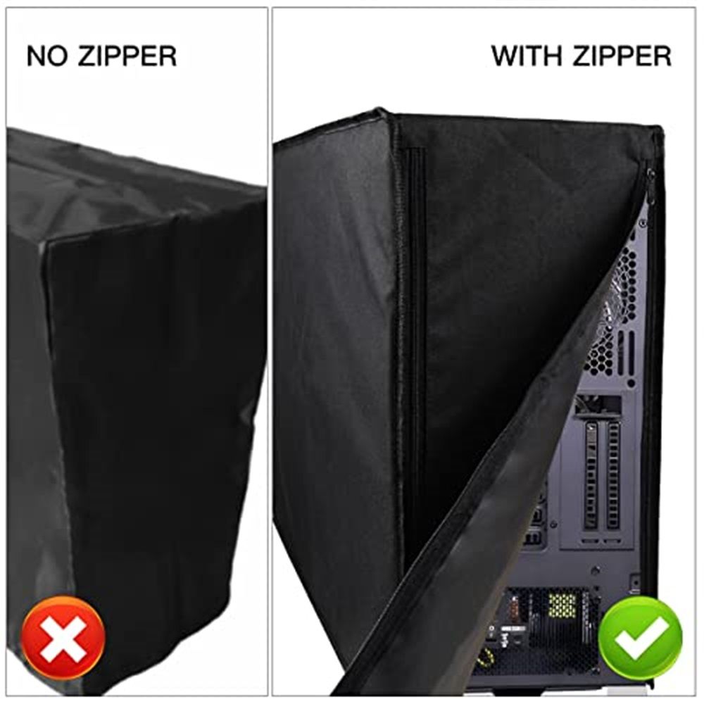 Computer Dust Cover, Waterproof Desktop PC Mid-Tower Computer Host Dustproof Cover Full Case Protector with Zipper, Anti-Static Tower PC Dust Covers (8.5W x 18.5H x 19.7D) - Image 4