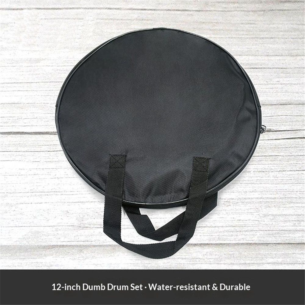 Dumb Drum Bag,Portable 12 Inch Dumb Drum Practice Pad Bag Black Oxford Cloth Carrying Bag Case（black） - Image 2
