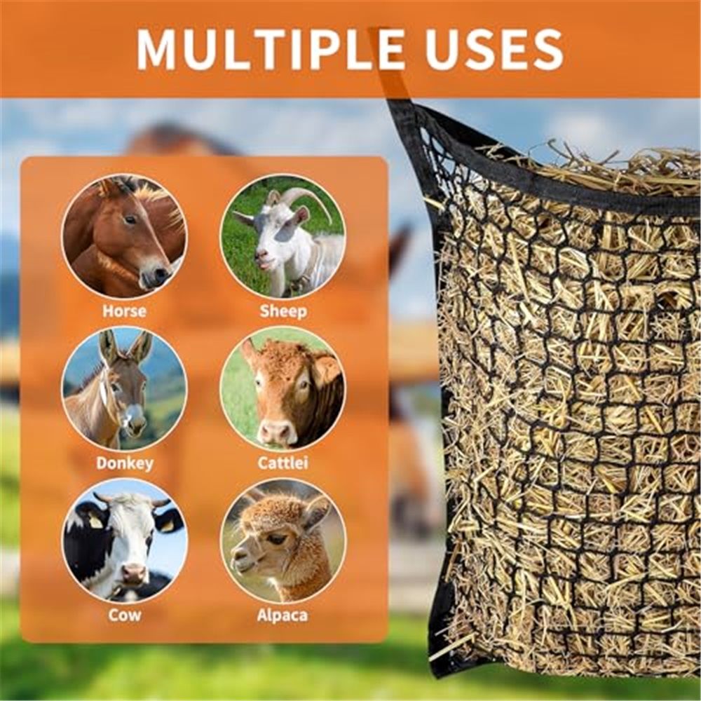 2 PCS Slow Feed Hay Net，31.5