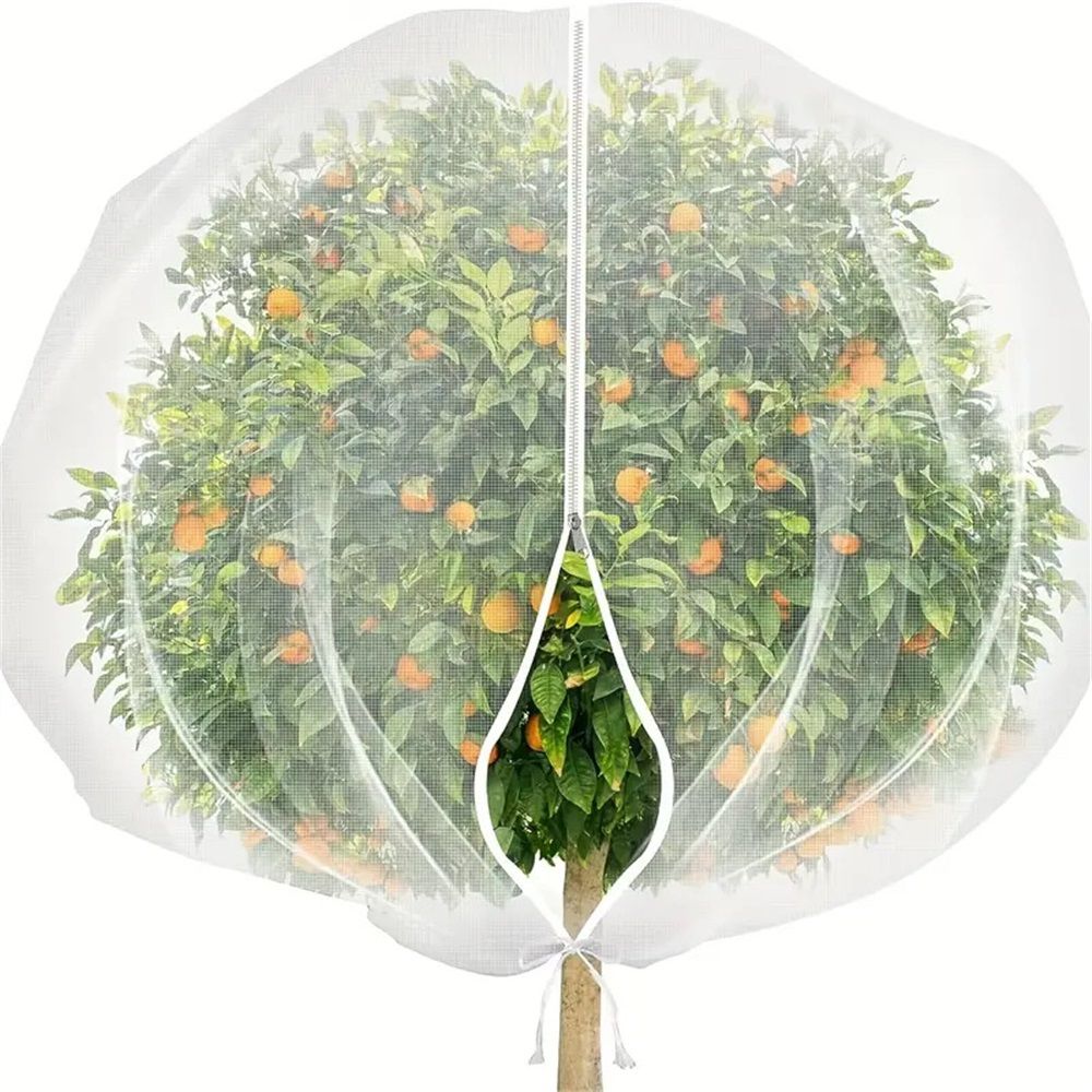 10x10ft Large Fruit Tree Netting Cover for Squirrels and Birds with Zipper, Fruit Tree Covers to Protect Fruit from for Fruit Trees (White) - Image 1