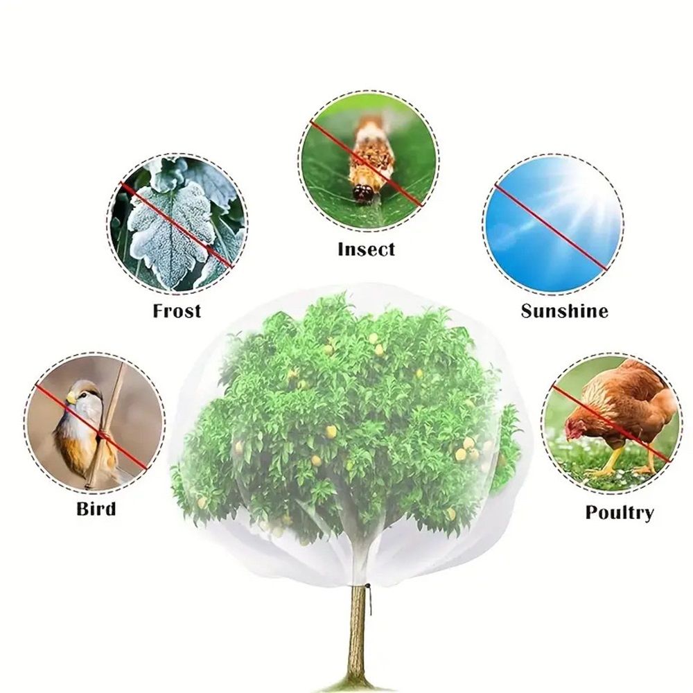 10x10ft Large Fruit Tree Netting Cover for Squirrels and Birds with Zipper, Fruit Tree Covers to Protect Fruit from for Fruit Trees (White) - Image 2