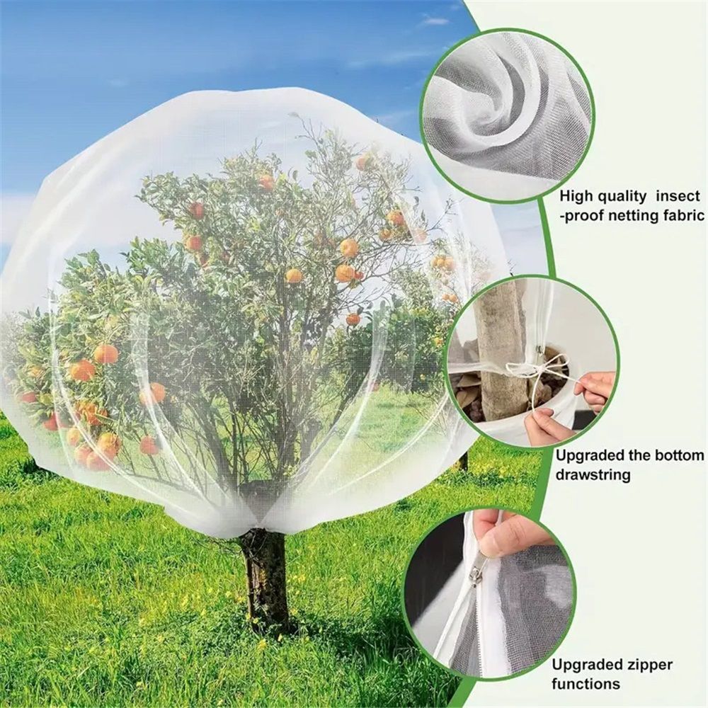 10x10ft Large Fruit Tree Netting Cover for Squirrels and Birds with Zipper, Fruit Tree Covers to Protect Fruit from for Fruit Trees (White) - Image 3