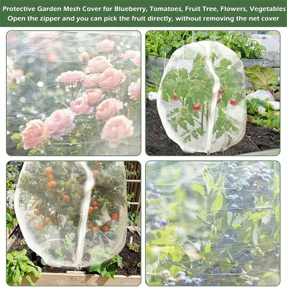 10x10ft Large Fruit Tree Netting Cover for Squirrels and Birds with Zipper, Fruit Tree Covers to Protect Fruit from for Fruit Trees (White) - Image 5