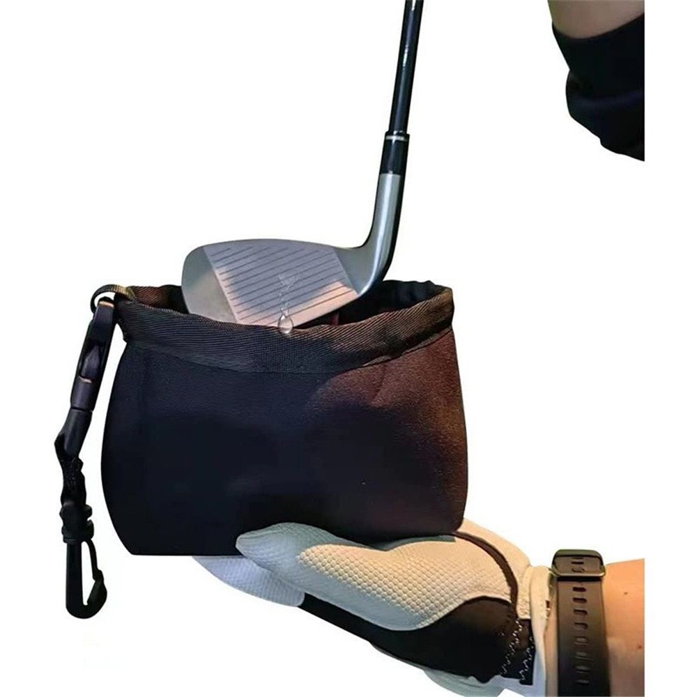 Golf Club and Golf Ball Cleaning Bag, Waterproof Clean Face Technology Liner, Detachable Clip, Machine Washable, Cleans Club Grooves, Dry Exterior (black,oniy bag) - Image 1