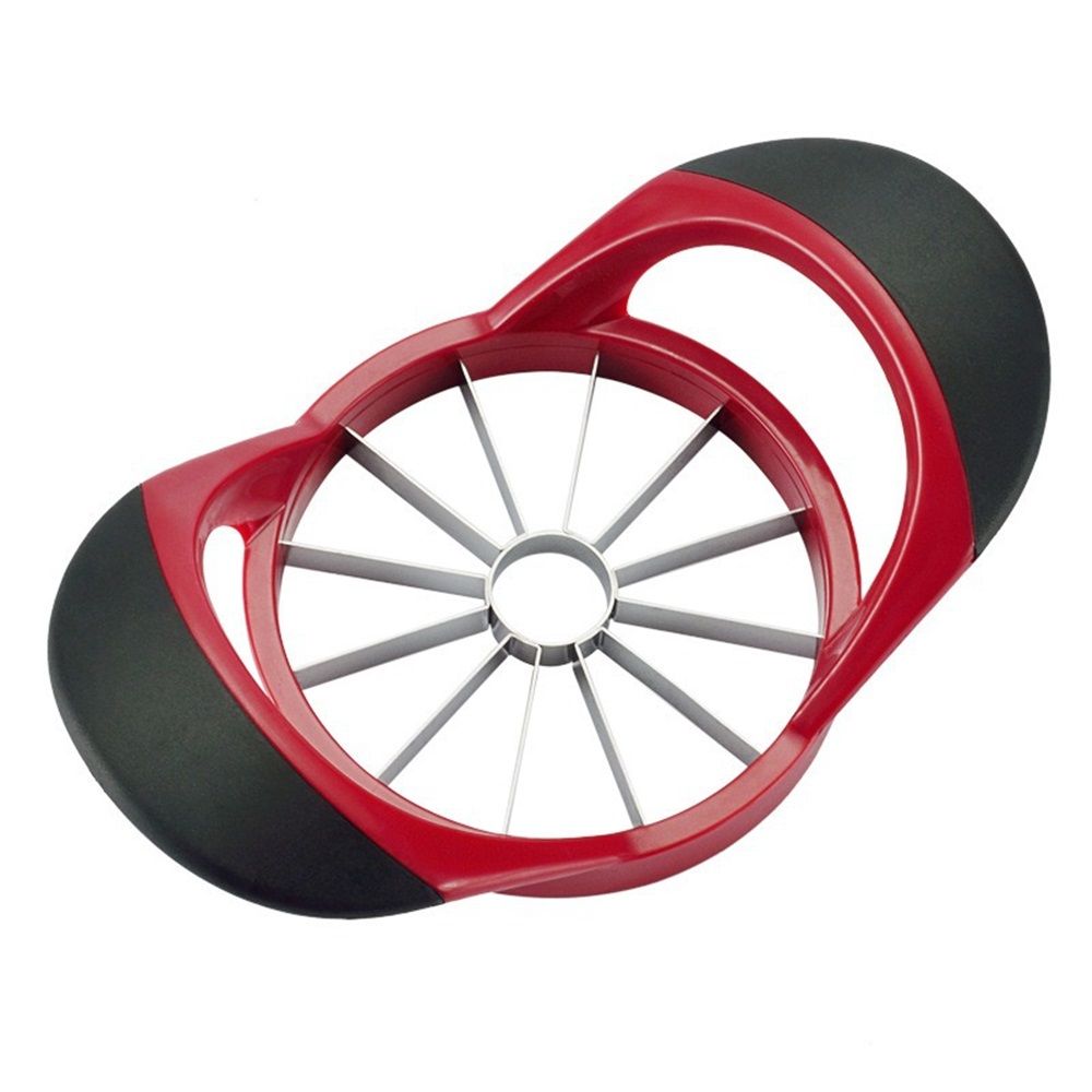 Extra Large Apple Slicer, 12-Slices Heavy Duty Apple Cutter, Durable Apple Corer, Stainless Steel Apple Slicer and Corer - for Apple, Potato, Onion and More, Red - Image 1
