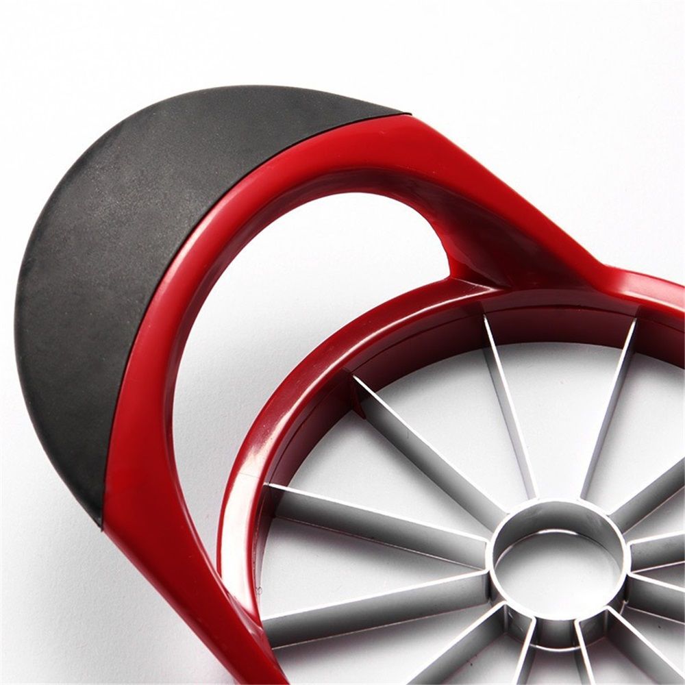 Extra Large Apple Slicer, 12-Slices Heavy Duty Apple Cutter, Durable Apple Corer, Stainless Steel Apple Slicer and Corer - for Apple, Potato, Onion and More, Red - Image 3
