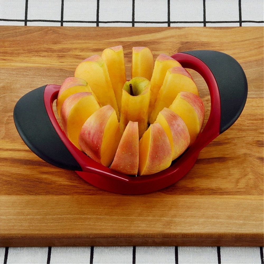 Extra Large Apple Slicer, 12-Slices Heavy Duty Apple Cutter, Durable Apple Corer, Stainless Steel Apple Slicer and Corer - for Apple, Potato, Onion and More, Red - Image 4