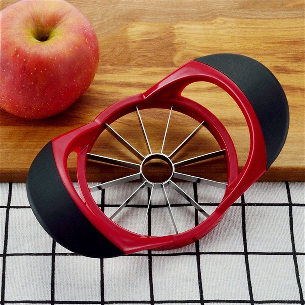 Extra Large Apple Slicer, 12-Slices Heavy Duty Apple Cutter, Durable Apple Corer, Stainless Steel Apple Slicer and Corer - for Apple, Potato, Onion and More, Red - Image 5