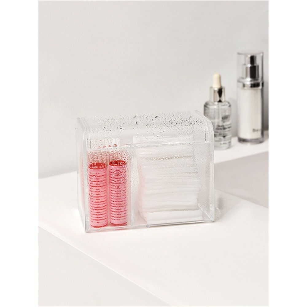 2 pack Holder Dispenser for Cotton Ball Swab, Cotton Round Pads, Floss,3 Compartment Plastic Apothecary Jars,Bathroom Organization and Storage,Vanity Organizers and Storage,Clear （oniy box） - Image 3