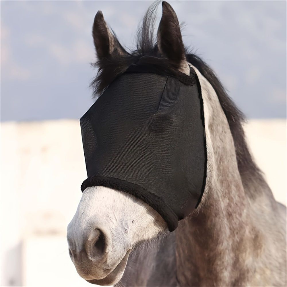 All Round Mesh Horse Fly Mask UV Protective with Padded Edging Black, Riding Equestrian Equipment for Horse - Image 3