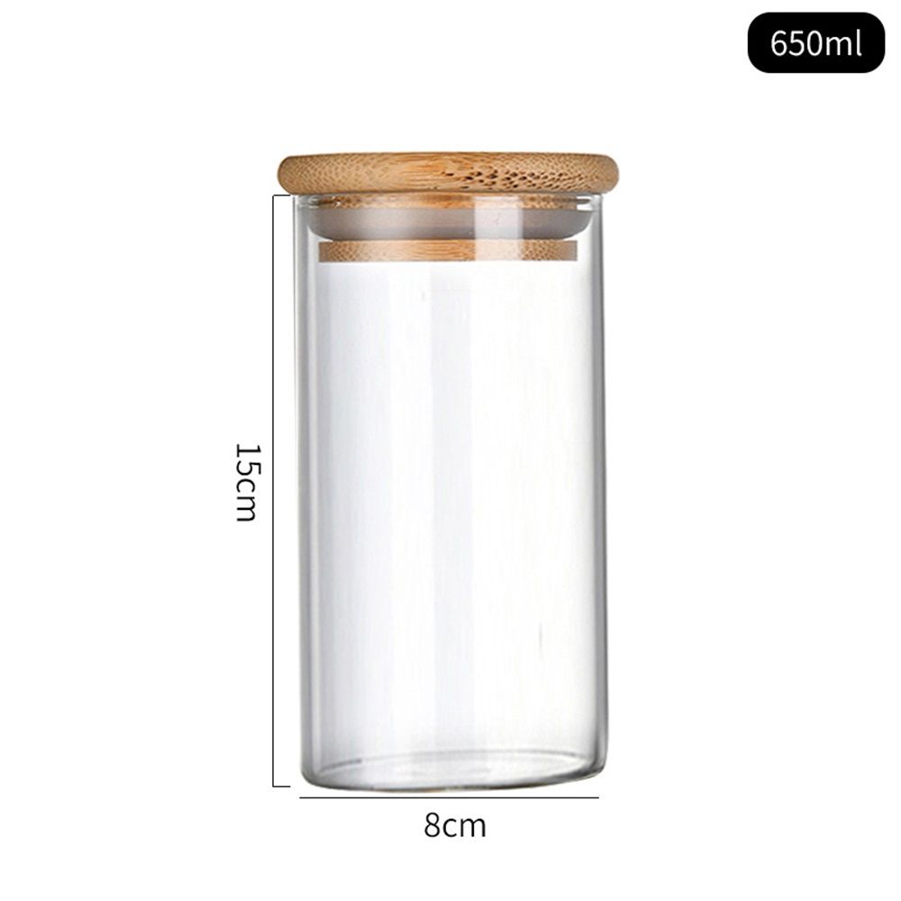 2 PCS Small Glass Storage Jars with Airtight Lids,650ml Cute Clear Storage container with Lid,Glass Pantry Canister for Beans, Rice,Sugar,Cookie Coffee - Image 3