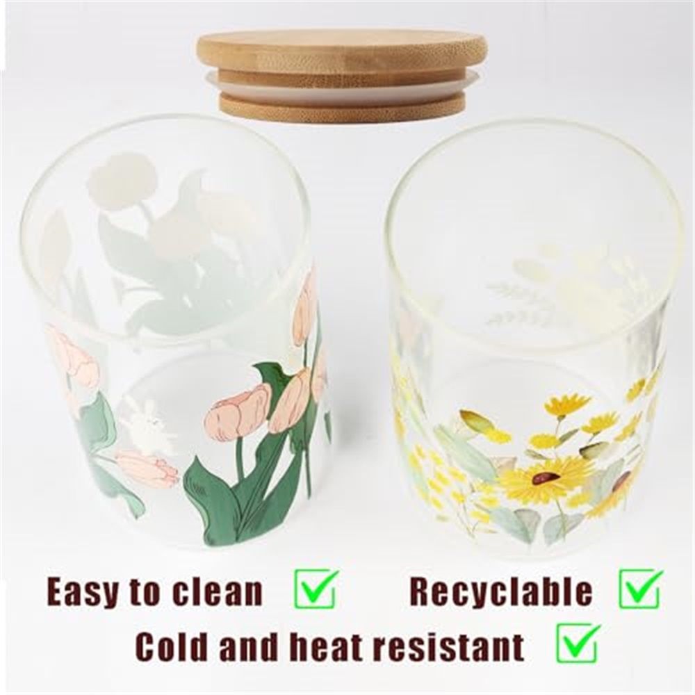 2 PCS Small Glass Storage Jars with Airtight Lids,650ml Cute Clear Storage container with Lid,Glass Pantry Canister for Beans, Rice,Sugar,Cookie Coffee - Image 5