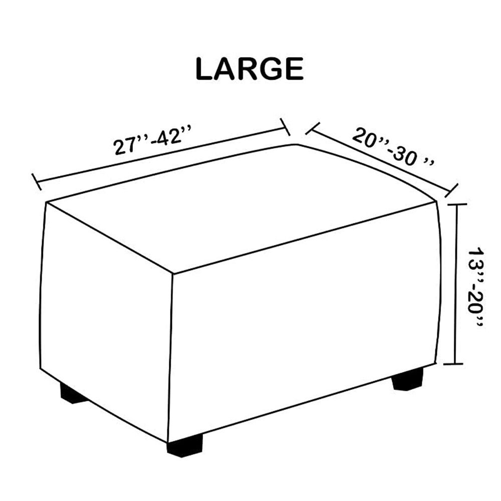 Stretch Rectangle  of Foot Stool for Living Room, Folding Storage Furniture Protector with Elastic Bottom, Machine Washable(Gray Blue, L) - Image 5