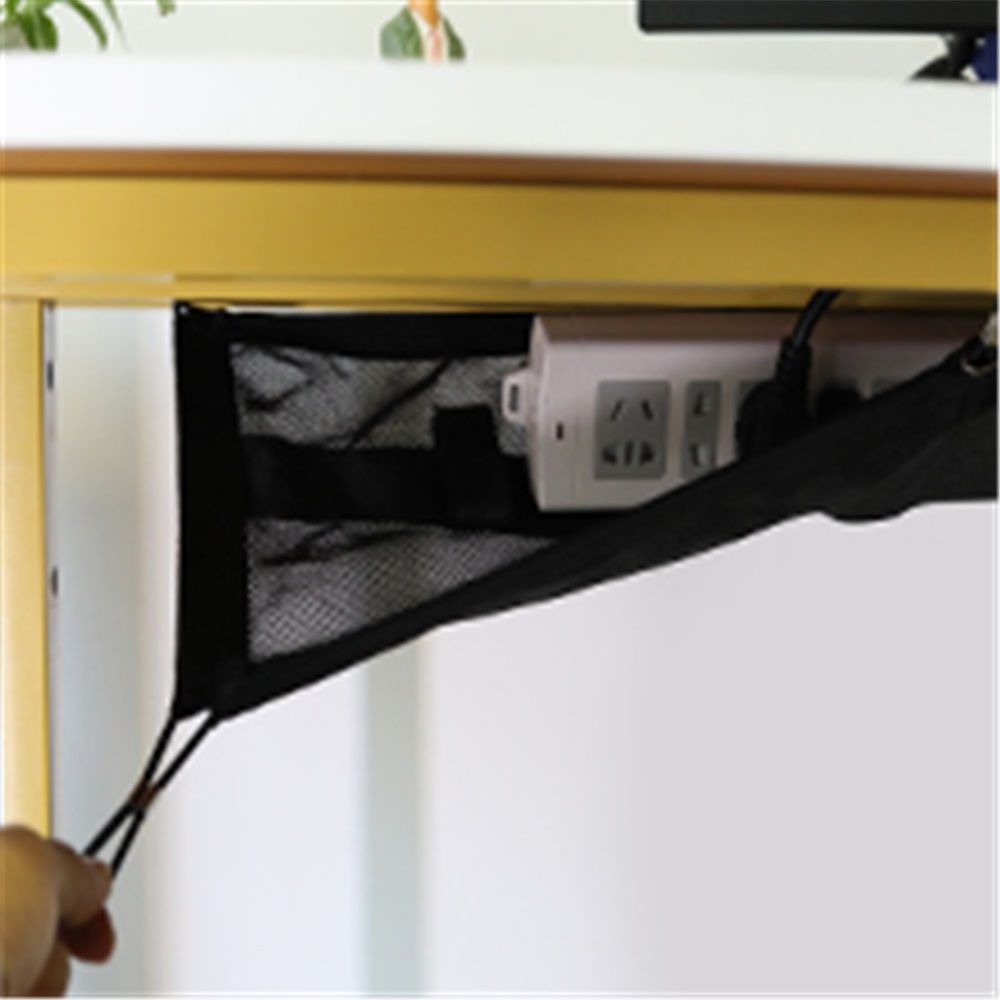 Cable Management Net Under Desk Black Mesh Cable Manager Flexible for Standing Desk Under Desk Cable Management Net - Black 66*30cm - Image 3