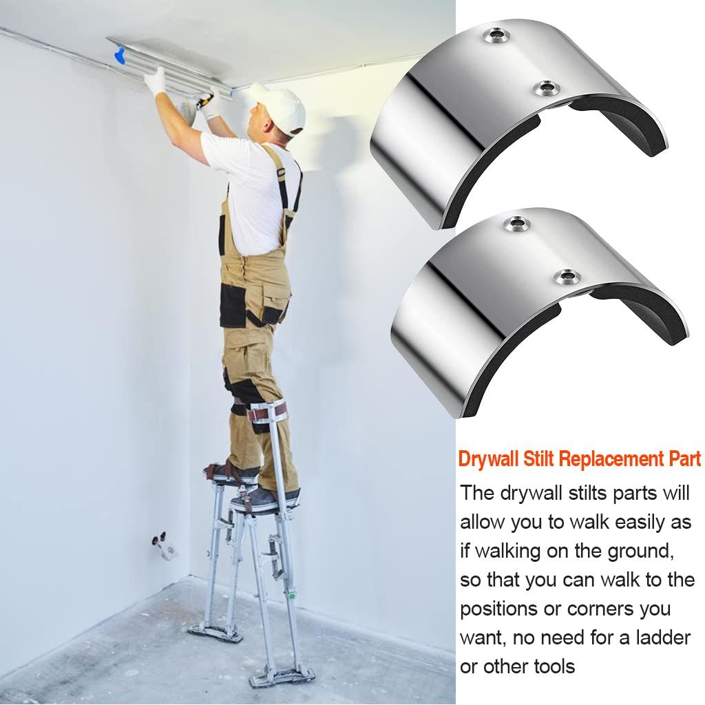 2 PCS Drywall Stilt Replacement Part, Stilt Accessories Made of Aluminium Alloy, Curved Plate for Fixed Legs, Suitable for Home Improvement, Plastering, Painting and Wiring - Image 4