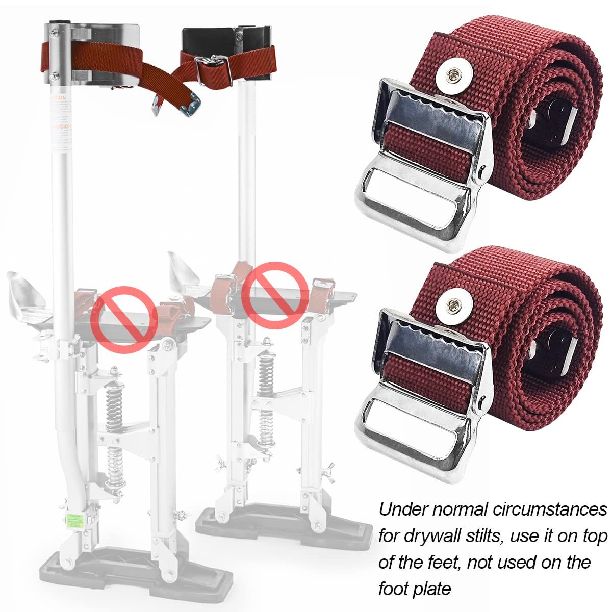 2PCS Drywall Stilts Leg Band Straps, Drywall Stilt Replacement Part Stilts Straps, Nylon Adjustable Leg Fixation Strap Kit, for Street Performance, Home Improvement - Image 3