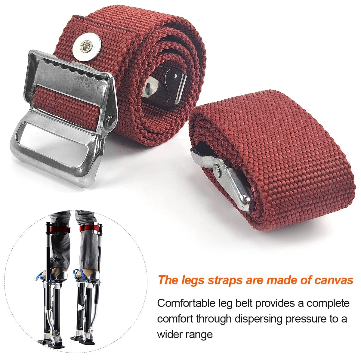 2PCS Drywall Stilts Leg Band Straps, Drywall Stilt Replacement Part Stilts Straps, Nylon Adjustable Leg Fixation Strap Kit, for Street Performance, Home Improvement - Image 4