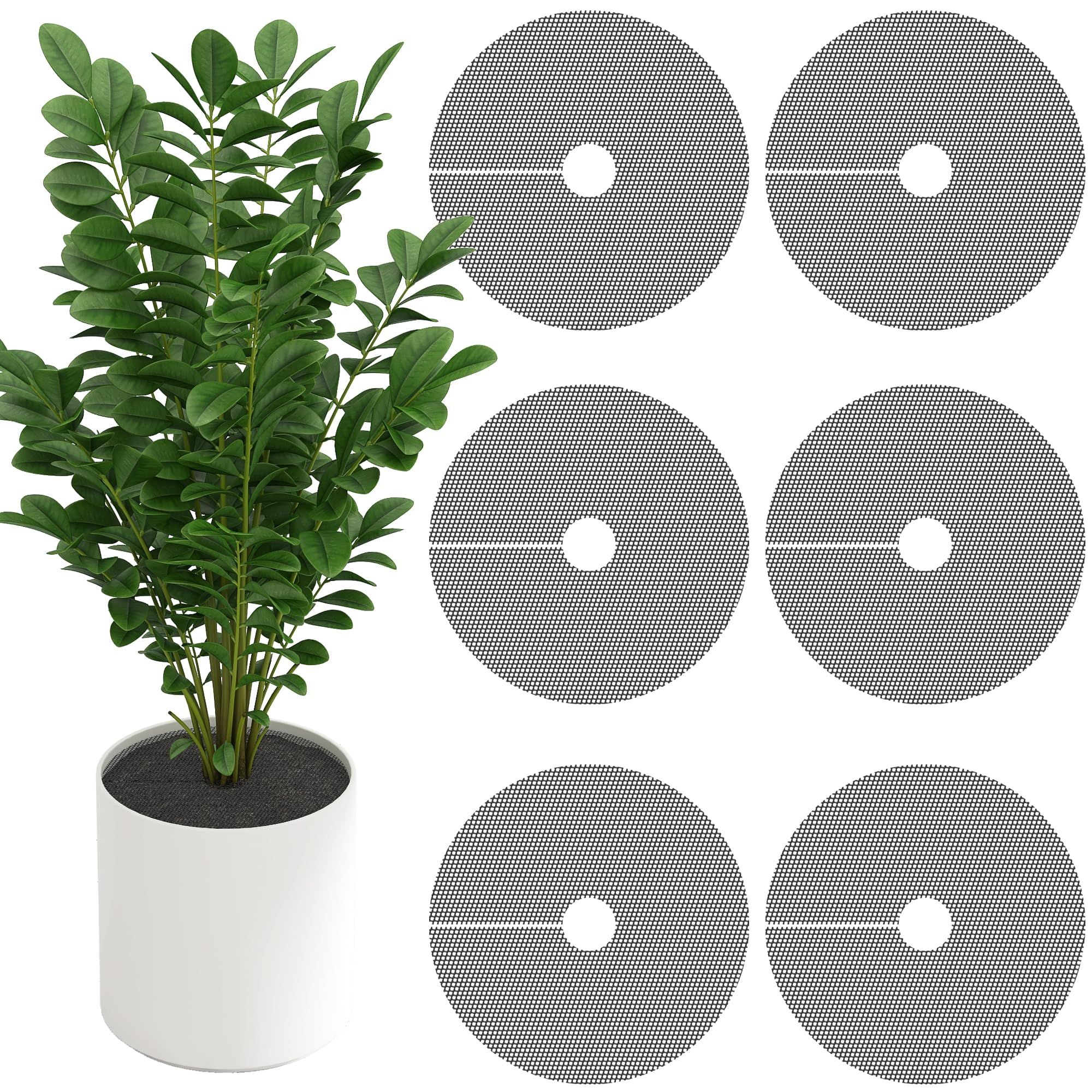 6 Pcs 15.7 Inch Plant Pot Grids-Cuttable Plant Pot Soil Covers Protectors from Animals-Indoor Plant Pot Soil Guard for Outdoor Garden Plant Protection - Image 2