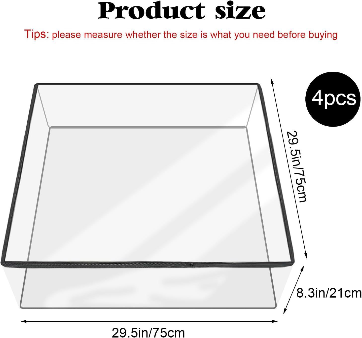 4 Pcs Plastic Sofa Seat Cushion Covers - Clear PVC Waterproof Couch Slipcover Against Cat Dog Clawing Scratching, 29.5*29.5*8.3 Inch, Black Edge - Image 5