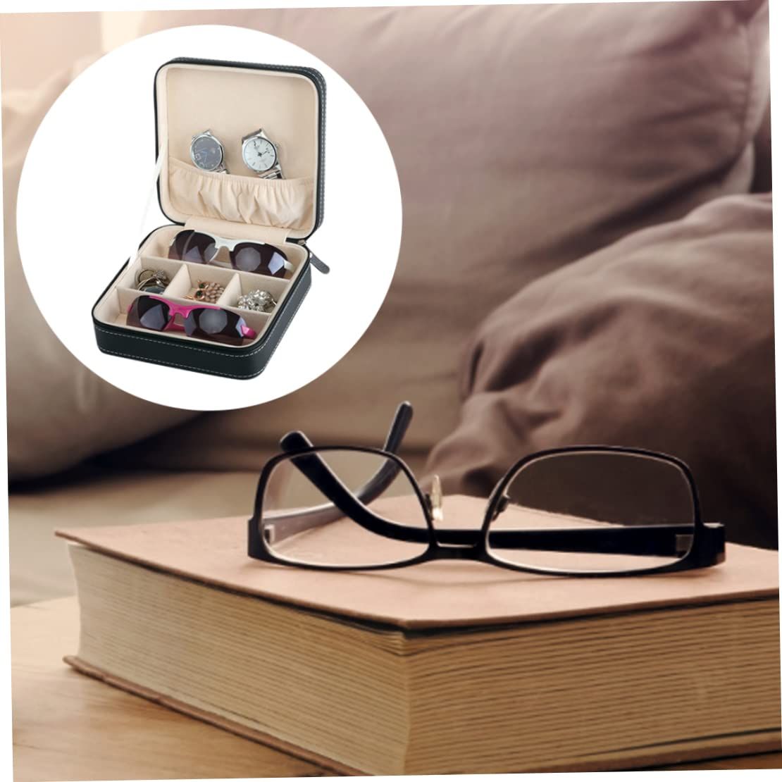 Travel Sunglasses Organizer, Sunglasses Travel Case for Multiple Pairs, Multiple Glasses Travel Case for Women, Men - Image 4