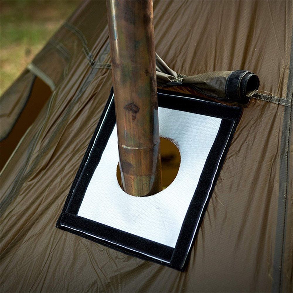 Hot Tent Stove Jack with Rain Flap Highly Flame-Retardant for  Hot Tent Tent Stove Pipe Vent Accessory for Keep Hot Flue Pipes Safe and Secure - Image 2
