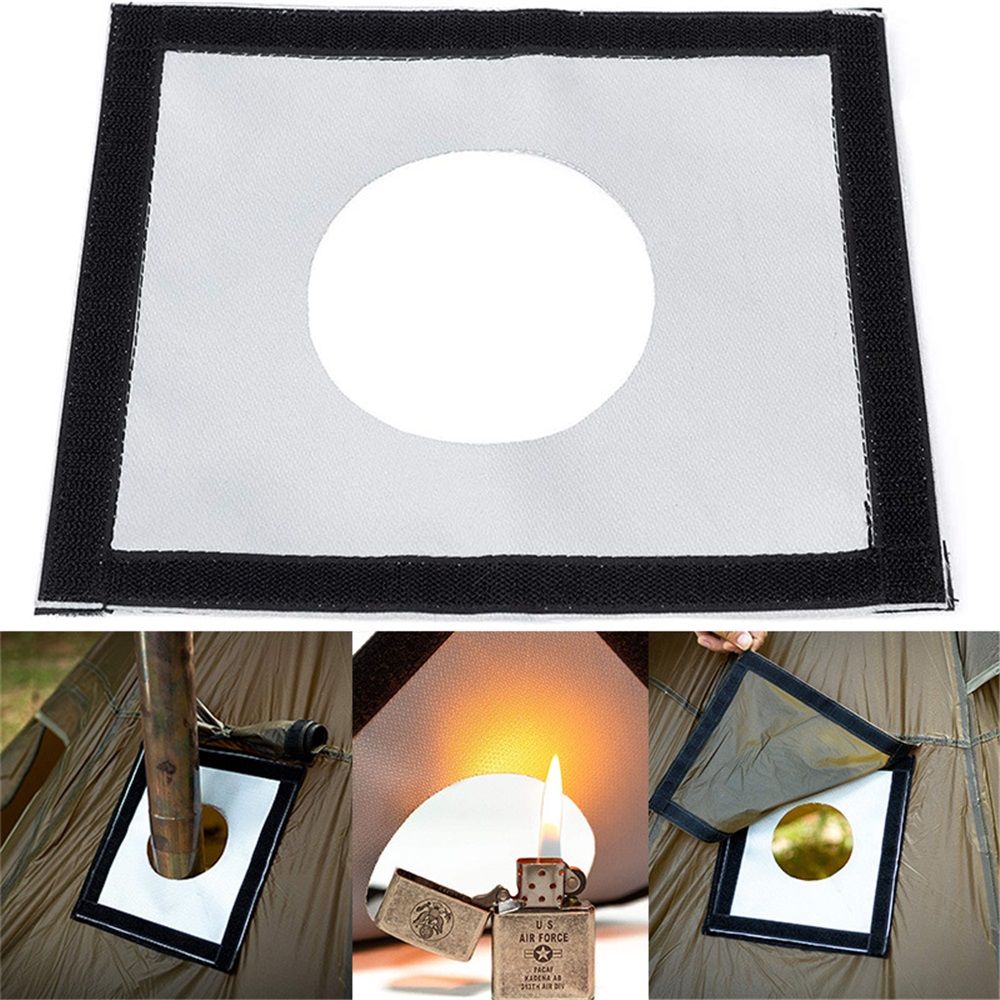 Hot Tent Stove Jack with Rain Flap Highly Flame-Retardant for  Hot Tent Tent Stove Pipe Vent Accessory for Keep Hot Flue Pipes Safe and Secure - Image 3
