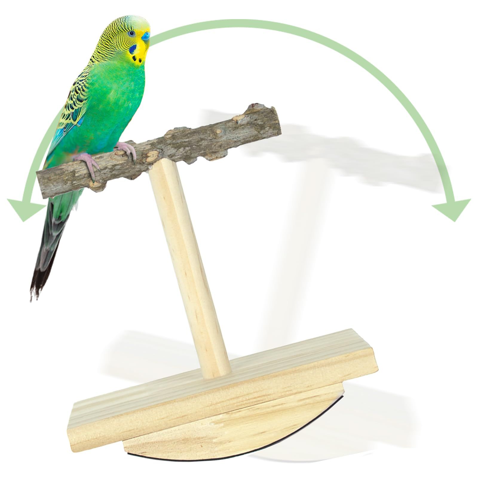 Bird Perch Training Parakeet Toys Interactive Cockatiel Perches, Wooden Bird Swing Playground Stand Parrot Enrichment Toy for Parakeet, Cockatiel, - Image 1