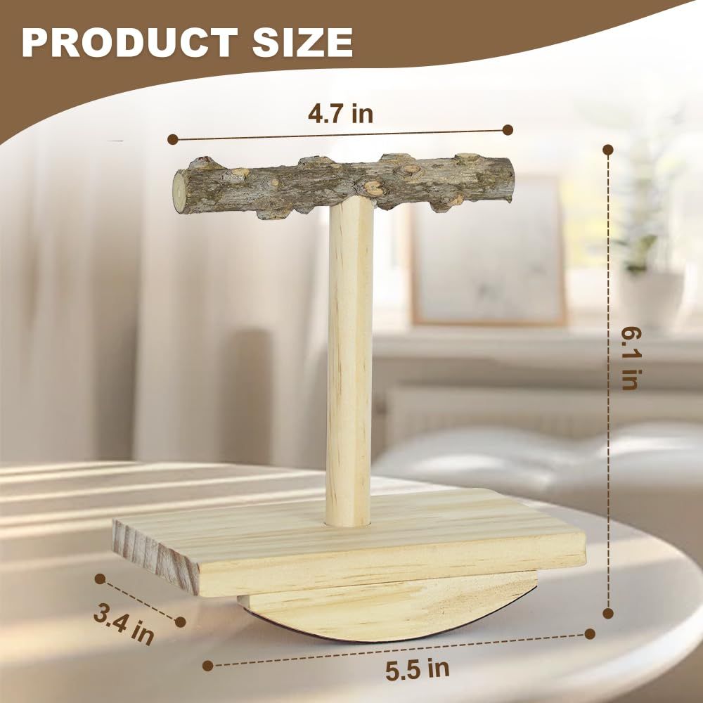 Bird Perch Training Parakeet Toys Interactive Cockatiel Perches, Wooden Bird Swing Playground Stand Parrot Enrichment Toy for Parakeet, Cockatiel, - Image 5