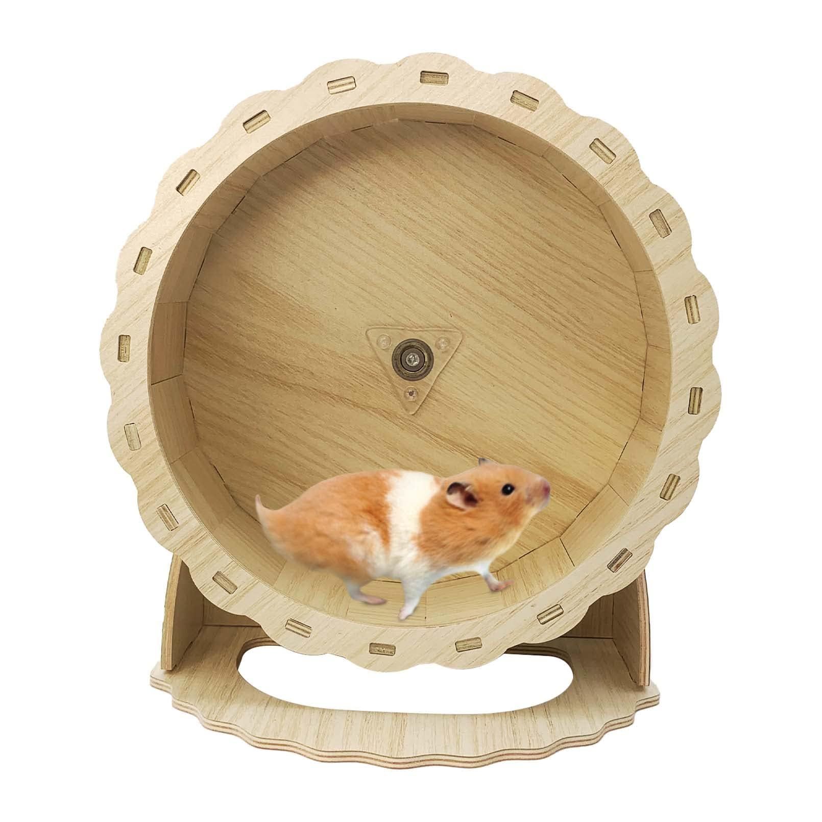 Hamster Wheels Wooden Silent Running Wheel for Gerbil, Mice, Guinea Pigs Dwarf  Hamster (21cm) - Image 3