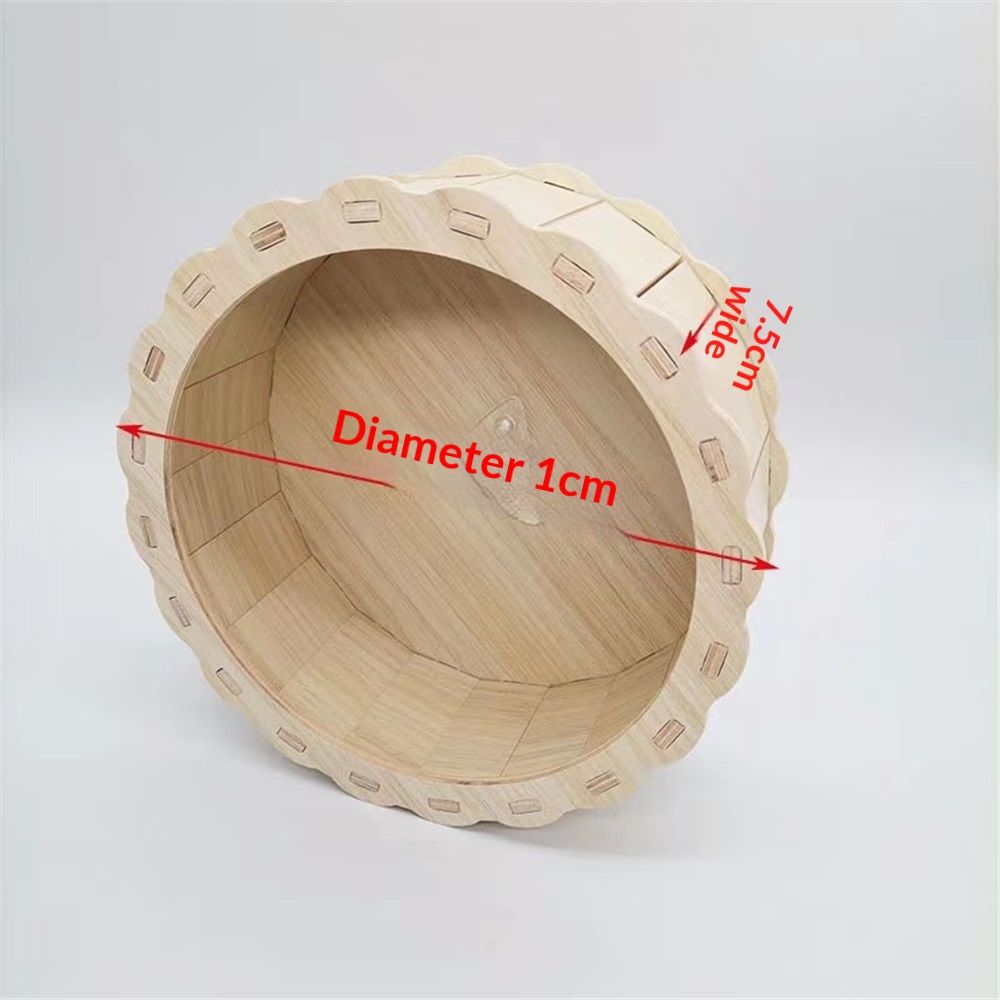 Hamster Wheels Wooden Silent Running Wheel for Gerbil, Mice, Guinea Pigs Dwarf  Hamster (21cm) - Image 5