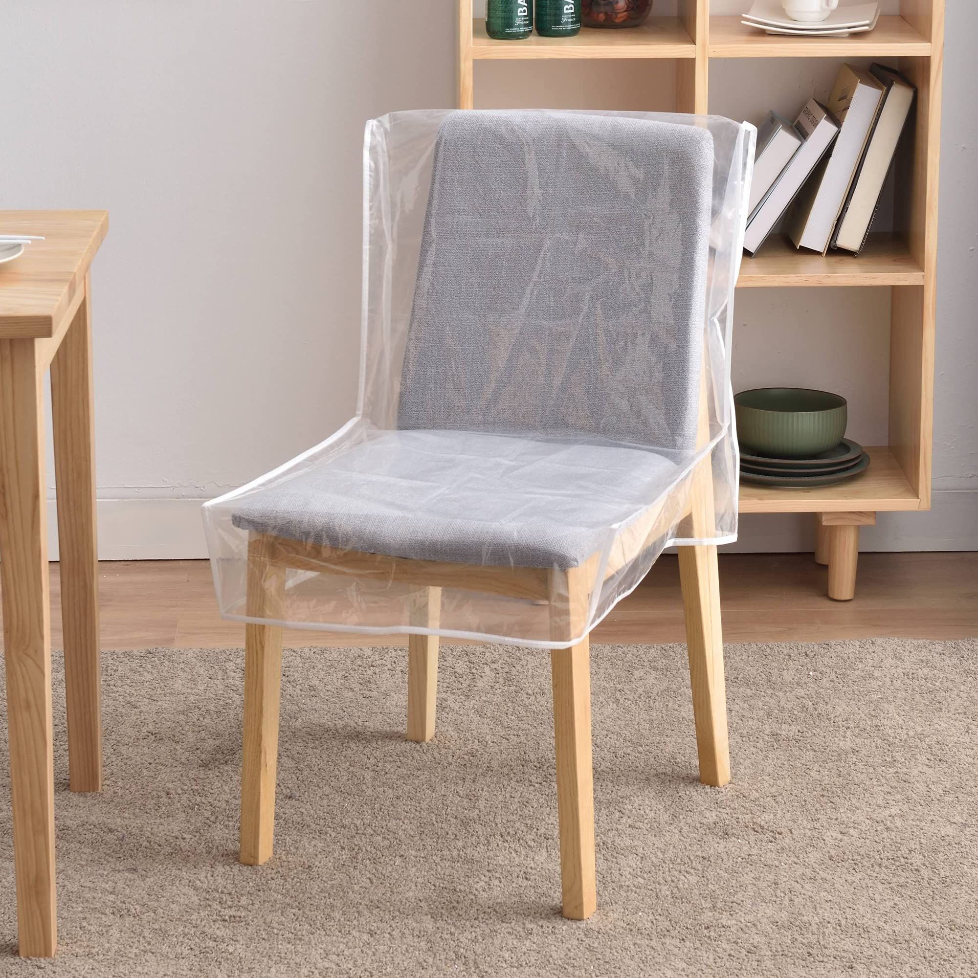 Plastic Chair Covers for Dining Room, Waterproof PVC Clear Seat Protector With Backrests, Protect From Stains, Spills, Scratches and Dust (4Pack) - Image 2