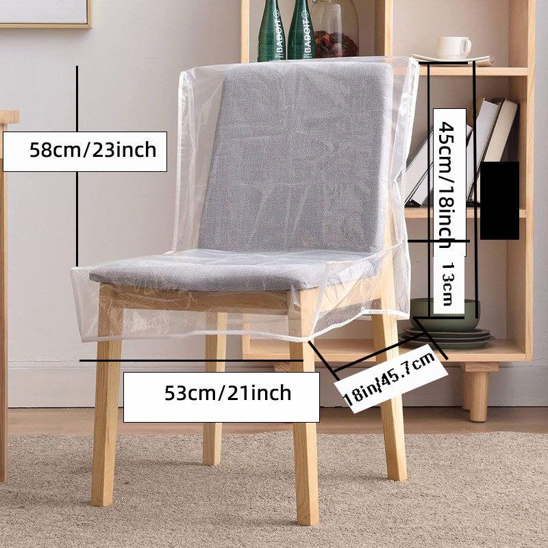 Plastic Chair Covers for Dining Room, Waterproof PVC Clear Seat Protector With Backrests, Protect From Stains, Spills, Scratches and Dust (4Pack) - Image 5