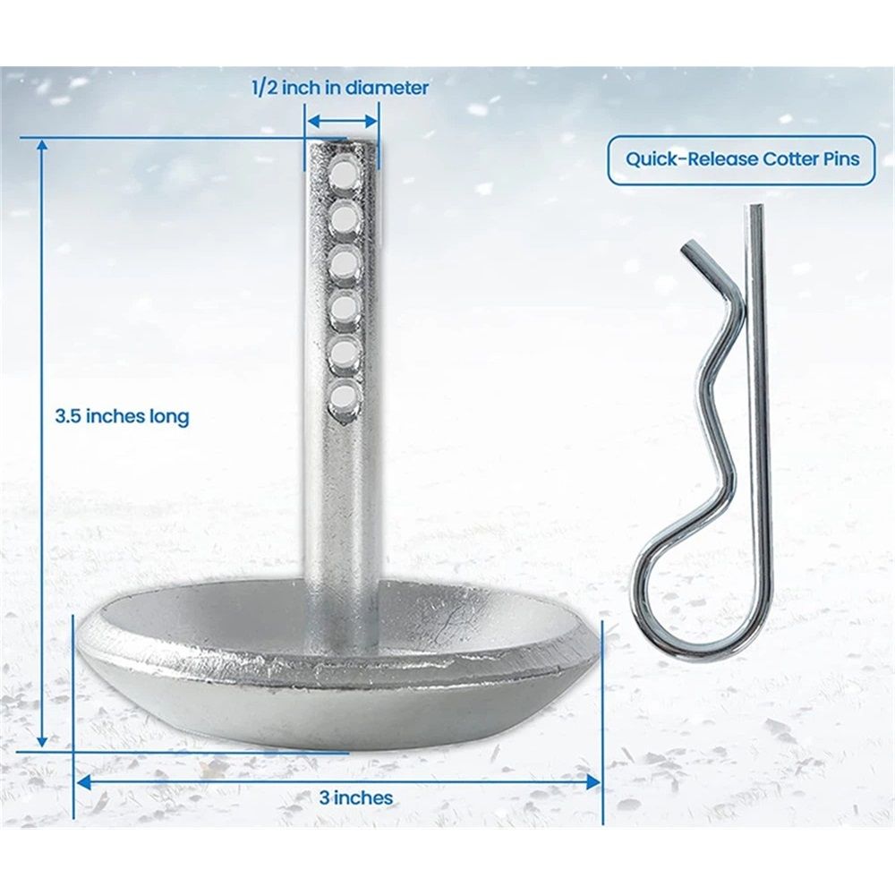 (2-Pack) Replacement Snow Plow Skid Shoes -  Hardened Steel Snow Plow Non-Slip Base - with Quick-Release Cotter Pins - Image 5