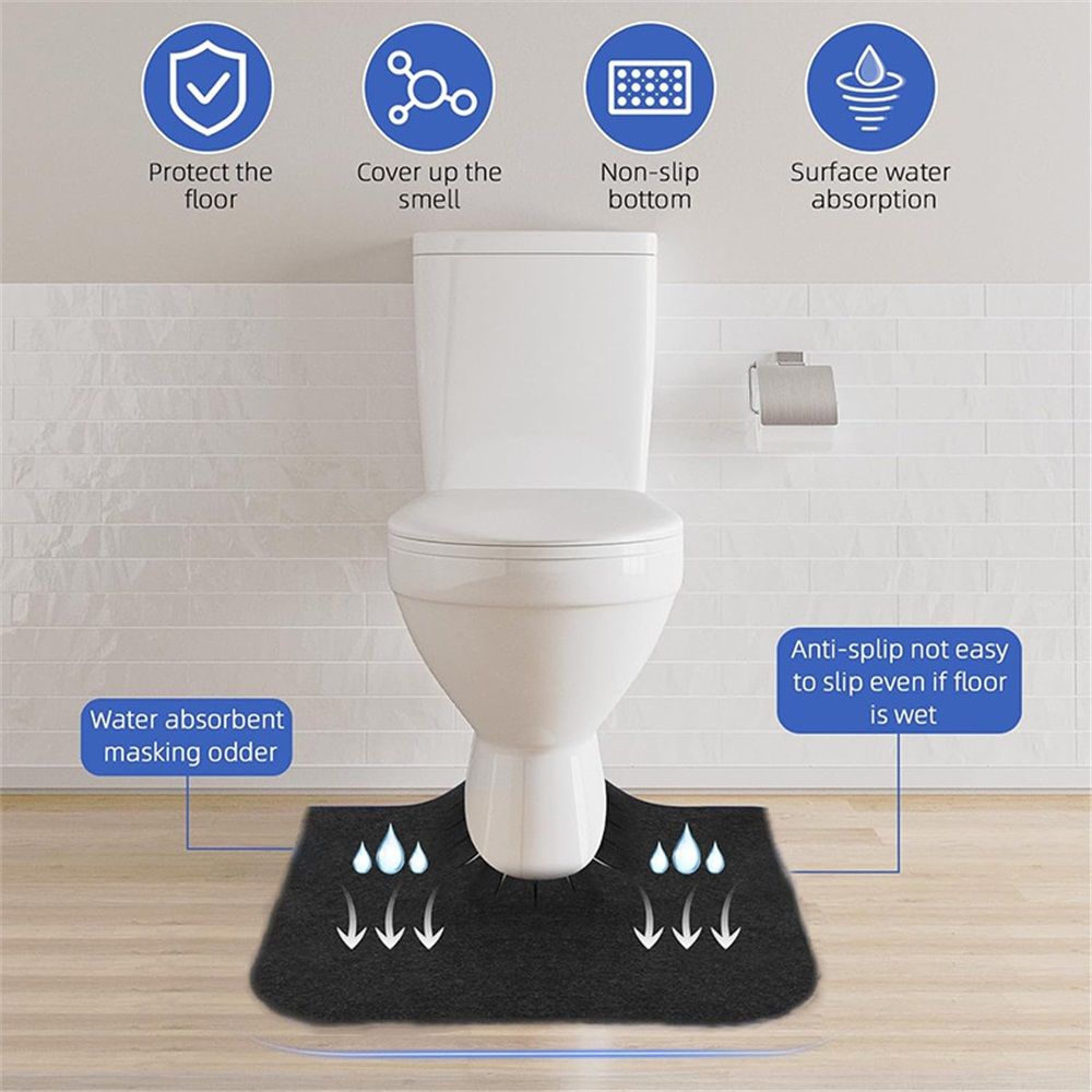 Round Commode Potty Training Mats for Boys, Toilet Training Mats, Potty Training Toilet Rugs, Toilet Rugs u Shaped Washable,Toilet mats for Bathroom(6 Pack) - Image 3