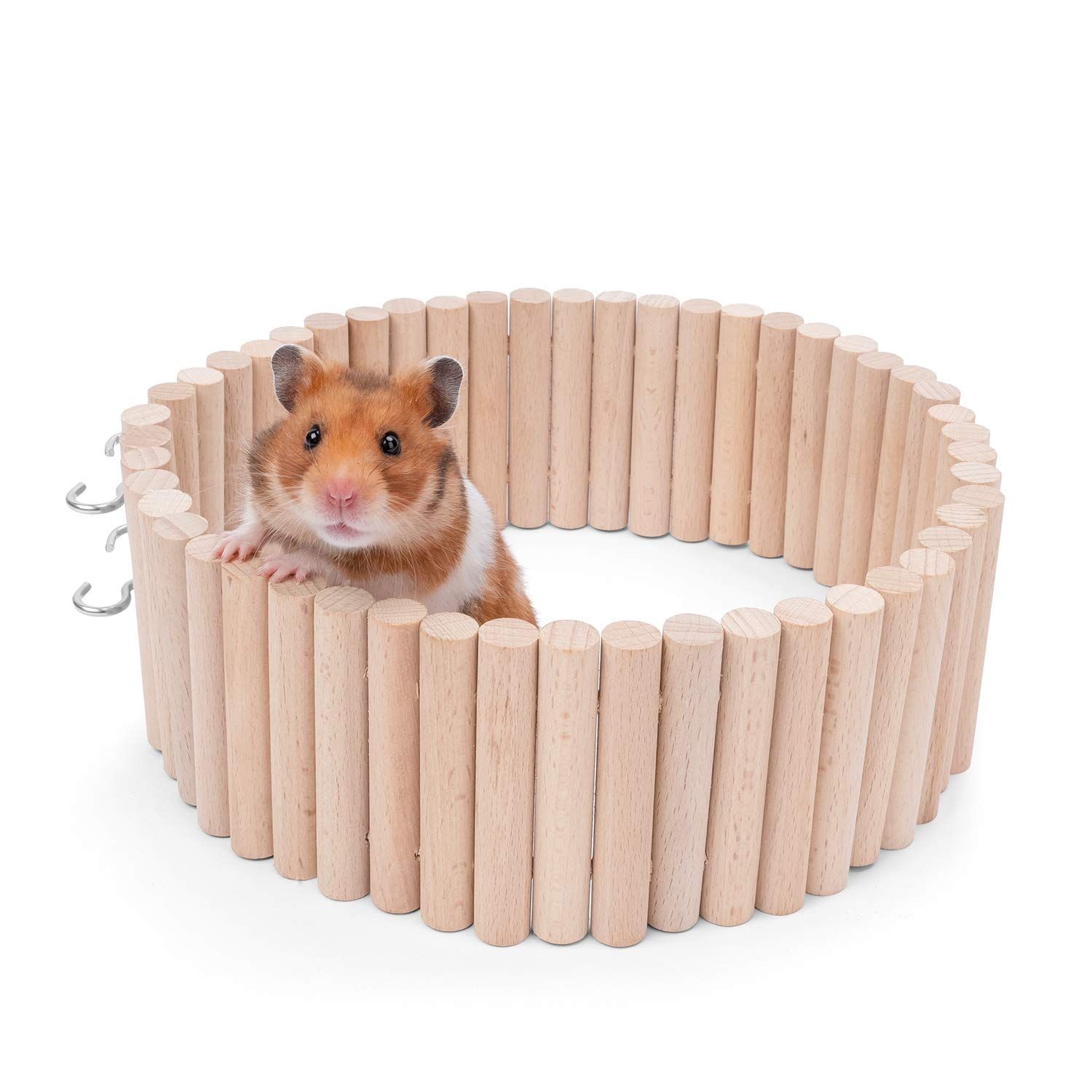 Wooden Hamster Climbing Ladder Toy, Small Animals Cage Accessories for Bird Parrot Hamster Mouse Rat Sugar Glider Hermit Crab Sugar Glider Chinchilla(8*20CM) - Image 2