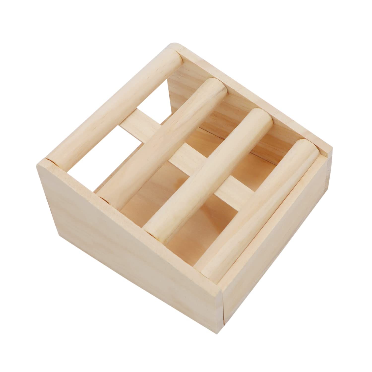 Bunny Hay Rack Guinea Pig Hay Feeder Chinchilla Hay Holder Rabbit Food Dispenser Natural Wooden Hamster Rabbit Cage Accessories - Image 4