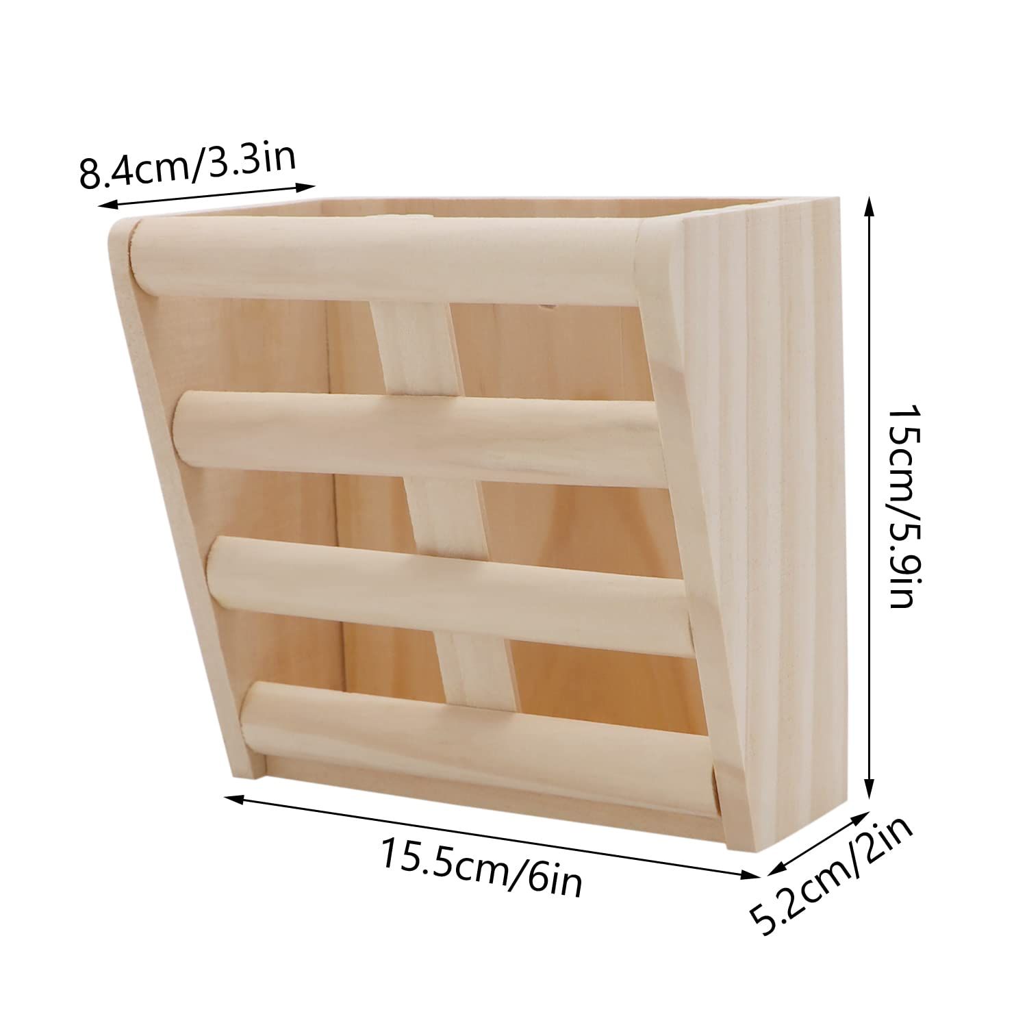 Bunny Hay Rack Guinea Pig Hay Feeder Chinchilla Hay Holder Rabbit Food Dispenser Natural Wooden Hamster Rabbit Cage Accessories - Image 5
