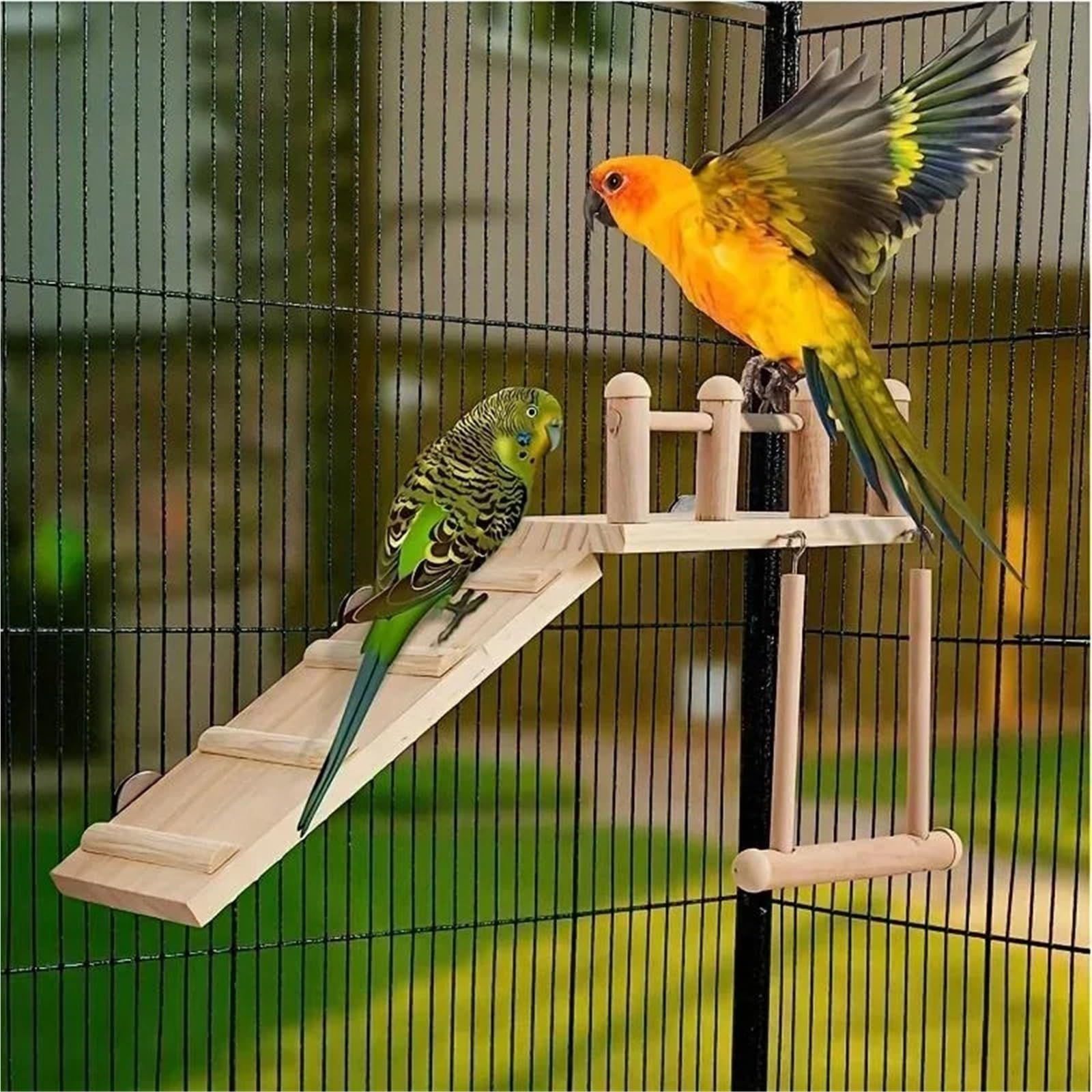 Bird Perches Platform Bird Swing Climbing Ladder Toy Parrot Wooden Playing Exercise Stands Parrot Toys Birds Stand - Image 3