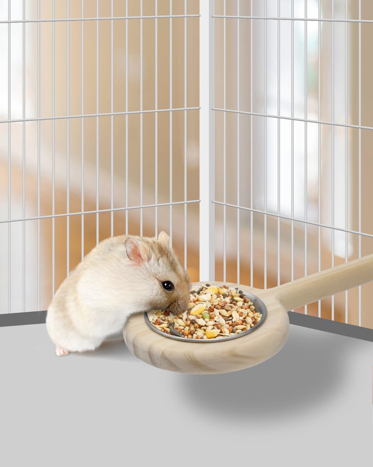 Bird Perch Feeding Cup Birds Platform Parrot Wood Perch Stand Toy Cage Accessory for Parakeet Lovebird Cockatiel Small Parrots (Pack of 2) - Image 2