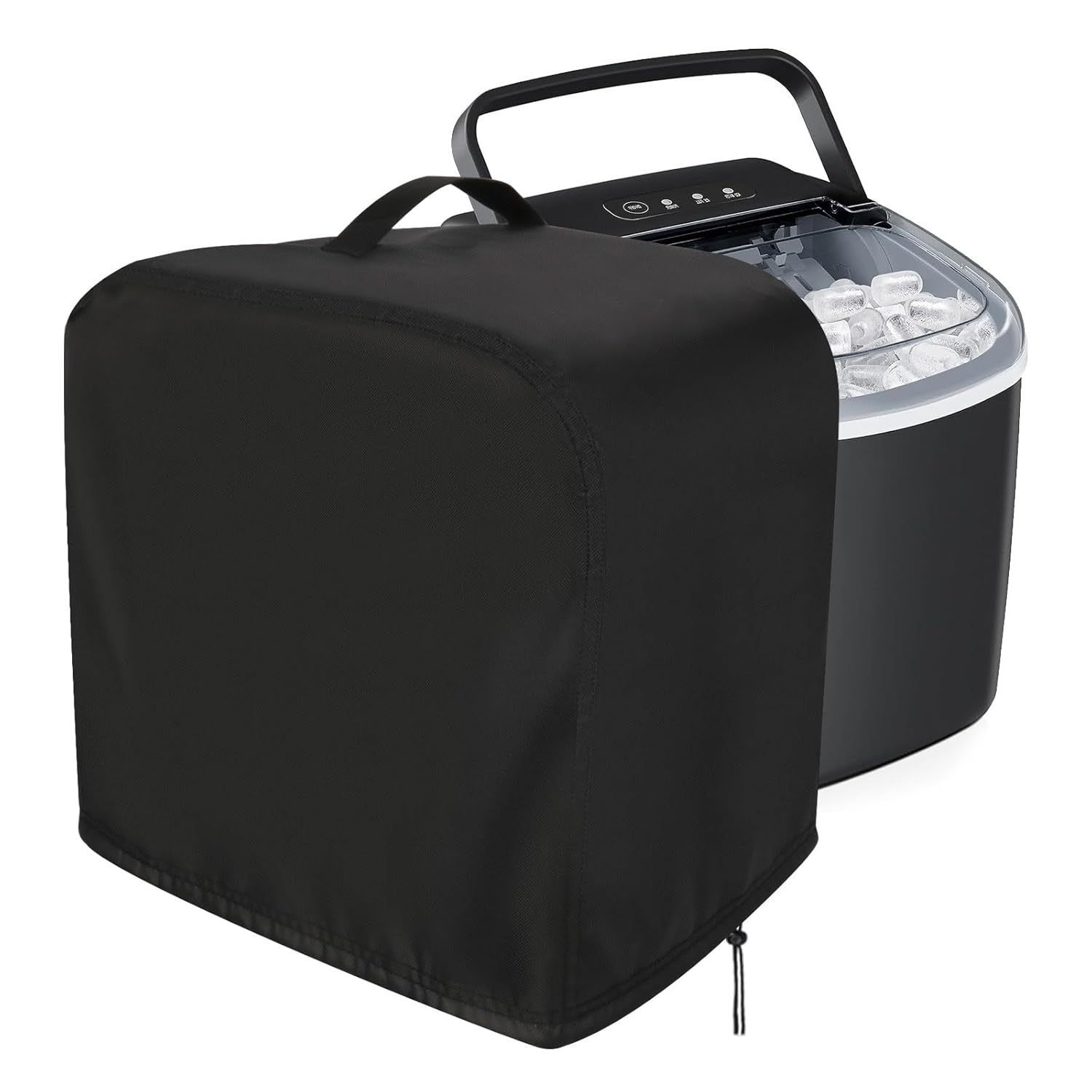 Ice Maker Countertop, Waterproof Cover for Portable Countertop Ice Maker Machine with Drawstring, Black (210D：33*43*38cm) - Image 3