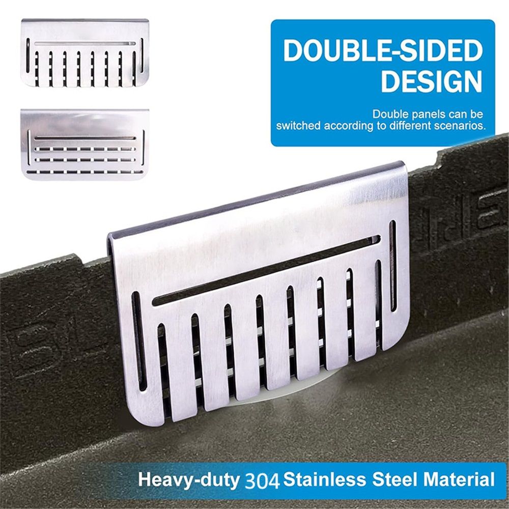 for Blackstone Griddle, Mesh Screen for Blocking Food from Falling into Rear Grease Catcher, Classic Movable Two-Sided Guard, Silver, 2 Pack - Image 2