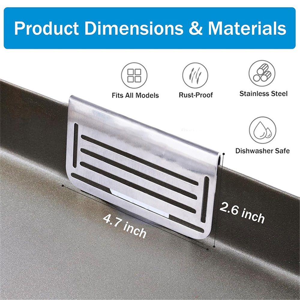 for Blackstone Griddle, Mesh Screen for Blocking Food from Falling into Rear Grease Catcher, Classic Movable Two-Sided Guard, Silver, 2 Pack - Image 3