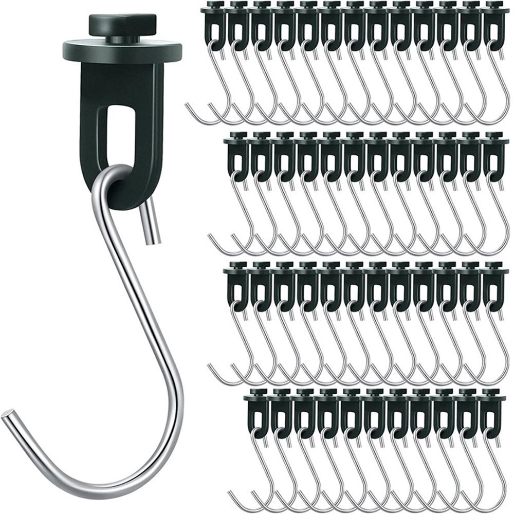 50 Pieces Greenhouse Hooks Hanger Twist Clips Greenhouse Fixing Clips with Stainless Steel S Hooks for Outdoor Garden Hanging Plants Plastic Insulation Netting Shading - Image 1