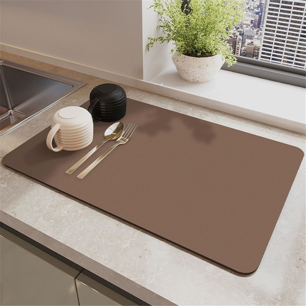 Coffee Mat Hide Stain Rubber Backed Absorbent Dish Drying Mat for Kitchen Counter Fits Under Coffee Maker & Machine 40*60cm - Image 1